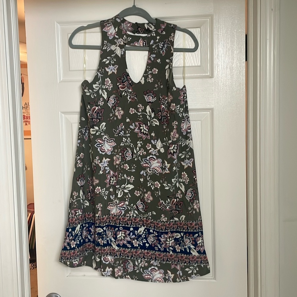 Blue Rain- Floral green dress